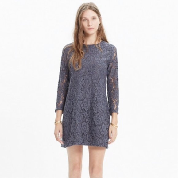 Madewell Dresses & Skirts - Madewell Lace Shift Dress Gray